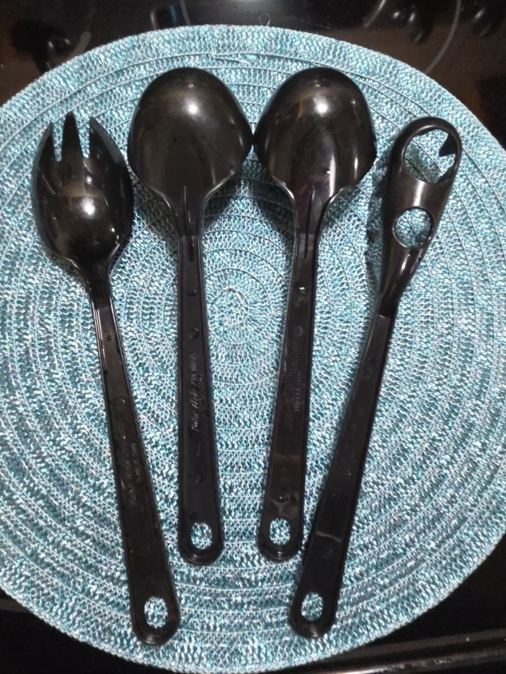 This vintage Taylor Made Black Kitchen Utensil Set 4 Piece